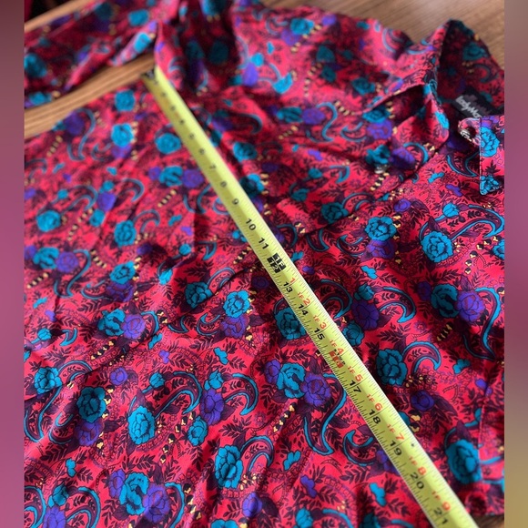 Lady Manhattan Vintage Red Paisley Shirt 12 - Picture 4 of 10